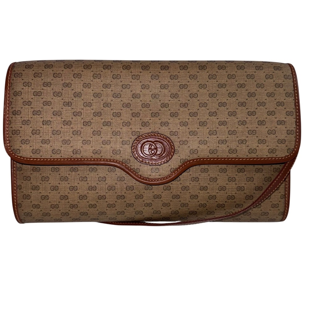 Gucci Micro-GG Crossbody Bag Women‎ Brown Vintage Coated Canvas 004-106-0146